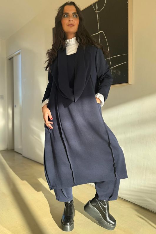 Sola Smart Tech Cowl Cocoon Dress Navy /15=